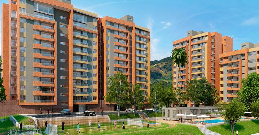 Conjunto residencial de propiedad horizontal moderno en Bogotá